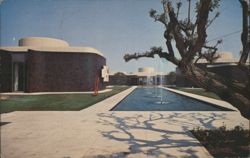 Pasadena Art Museum, Modern Architecture & Fountain Postcard