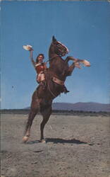 Cowgirl on Rearing Horse, YIPPEE!! I 'ride 'em Cowgirl' Postcard