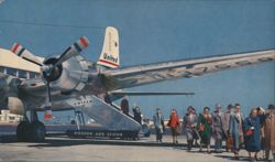 United Air Lines DC-6 Mainliner Aircraft Passengers Postcard