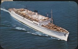 SS Matsonia Luxury Liner near Honolulu Harbor Postcard
