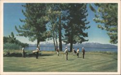 Golf Scene, Lake Tahoe Postcard