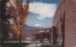 Loomis Hall, Colorado College, Pikes Peak, Colorado Springs Postcard