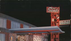 The Sands Motel Dining Cocktails Neon Sign at Night Postcard