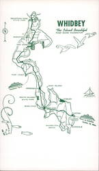 Whidbey Island Beautiful Puget Sound Map Postcard