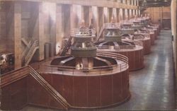 Boulder Dam Power House Nevada Wing 7 Generators Postcard