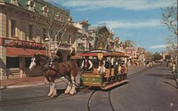 Horse-Drawn Street Car, Main Street U.S.A., Disneyland Postcard