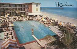 The Castaways Oceanfront Resort, Pool, Beach Postcard