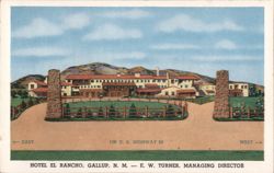 Hotel El Rancho, US Highway 66, Gallup, New Mexico Postcard