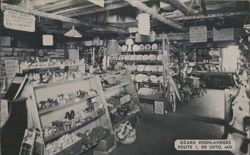 Ozark Highlanders Souvenir & Curio Shop Interior, De Soto, MO Postcard
