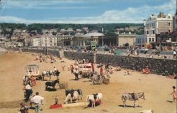 Weston-super-Mare Beach Donkeys & Promenade Postcard