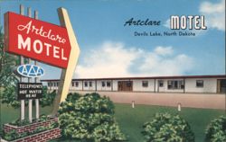 Artclare Motel, AAA, Telephones, Hot Water Heat Postcard