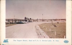 The Topper Motel, Devils Lake, ND Postcard