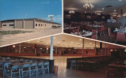 FLYING-V Ballroom Restaurant Lounge Airport Utica NE Postcard