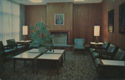 Johnston Historical Museum Library Interior, Miriam Lumpkin Rand Johnston Portrait Postcard