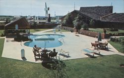 Clayton House Motel Pool Area Postcard