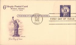Statue of Liberty 3¢ Stamp First Day of Issue Reply Card Postcard