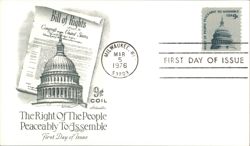 Bill of Rights, Right to Assemble, First Day of Issue Postcard