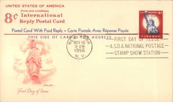 8¢ International Reply Postal Card First Day Issue Postcard