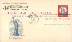Statue of Liberty 4¢ International Postal Card First Day Postcard