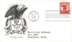 Bald Eagle 6¢ Air Mail Card First Day of Issue 1963 Postcard