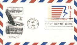 11 Cent Airmail Postal Card 1974 First Day Issue Eagle Postcard