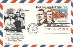 First Transpacific Flight 1931, Pangborn & Herndon, First Day Postcard