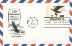 18¢ International Airmail Postal Card First Day Issue Eagle Postcard