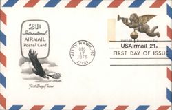 First Day of Issue 20¢ International Airmail, 21¢ USAirmail Postcard