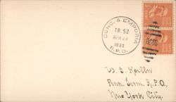 CONC. & EMPORIA R.P.O. 1939 Mail Postcard