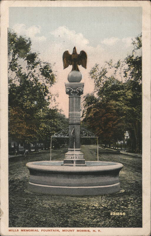 Mills Memorial Fountain, Eagle Statue, Mount Morris, NY New York