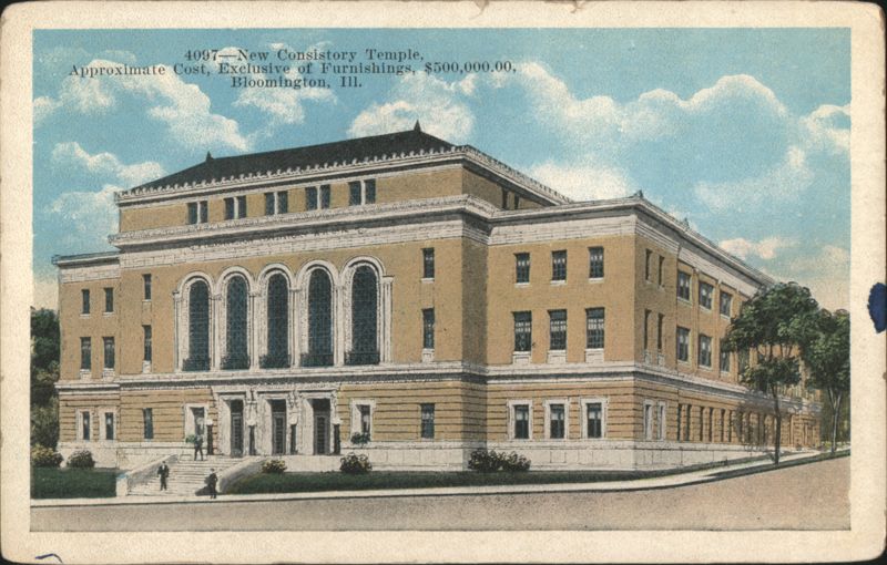 New Consistory Temple, $500,000 Cost Bloomington Illinois