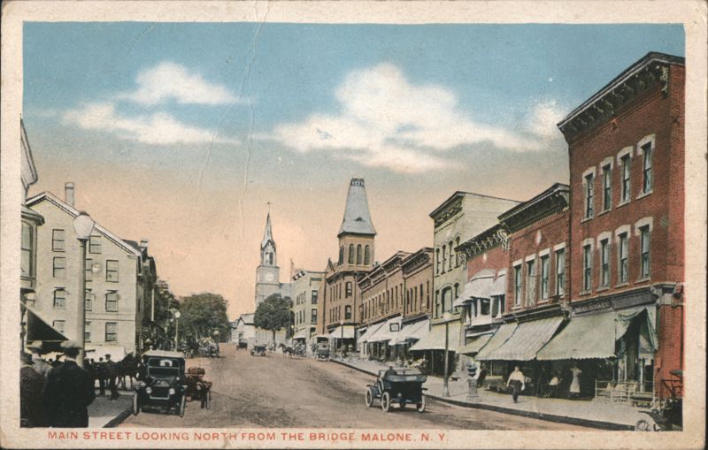 Main Street Looking North From The Bridge Malone New York