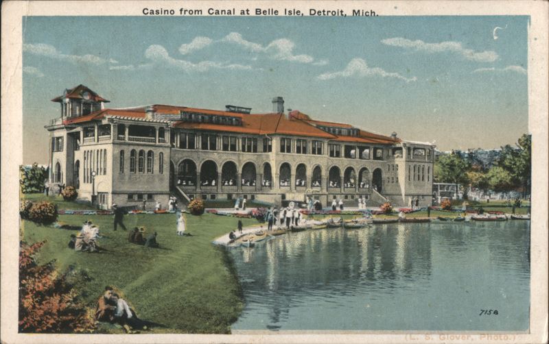 Casino from Canal at Belle Isle, Detroit, Mich. Michigan