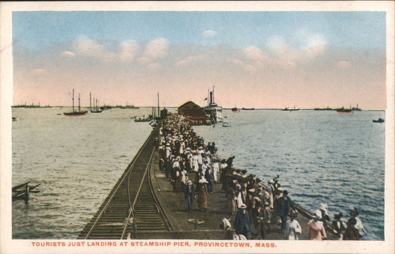 Tourists Landing at Steamship Pier, Provincetown, MA Massachusetts