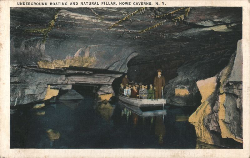 Underground Boating & Natural Pillar, Howe Caverns, NY Cobleskill New York