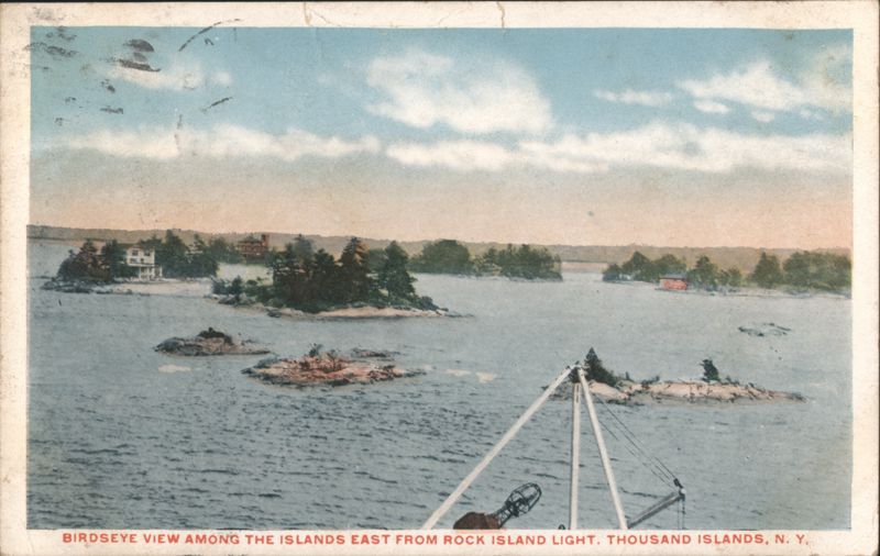 Birdseye View Among Islands East from Rock Island Light Thousand Islands New York