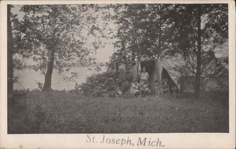 Camping by Lake, St. Joseph, MI Michigan