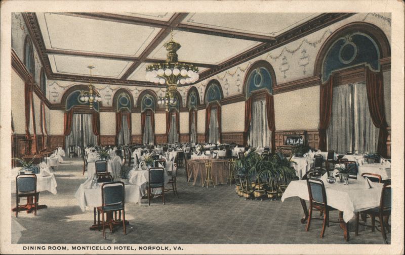 Dining Room, Monticello Hotel Norfolk Virginia
