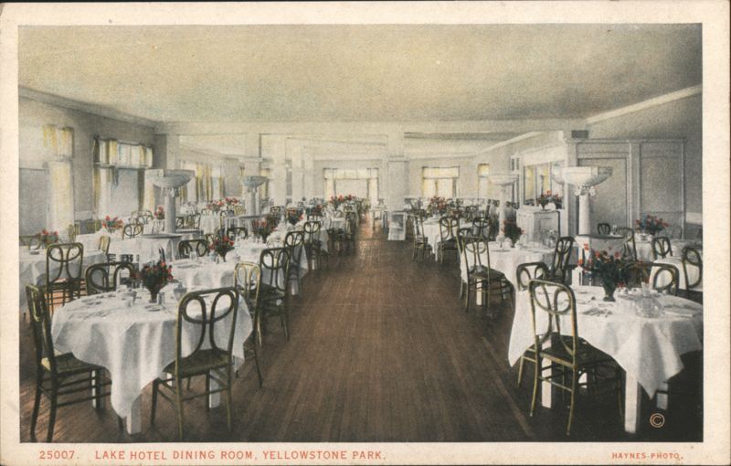 Lake Hotel Dining Room, Yellowstone Park J. E. HAYNES