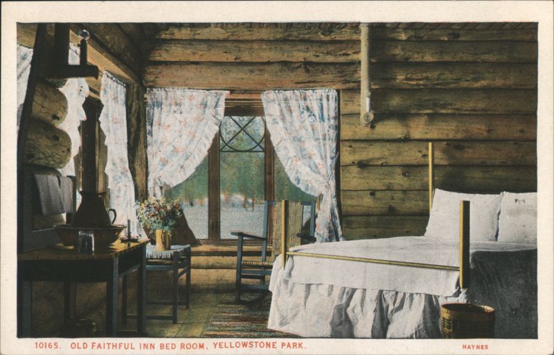 Old Faithful Inn Bed Room Yellowstone National Park Montana