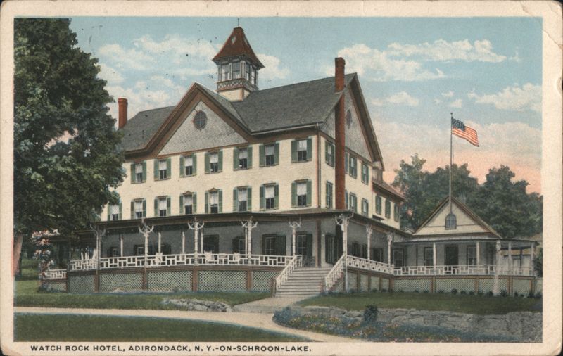 Watch Rock Hotel, Adirondack, on Schroon Lake New York