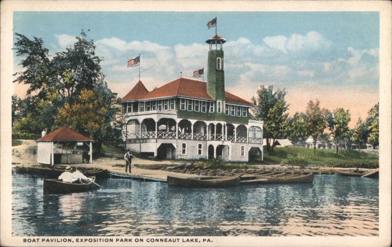 Boat Pavilion, Exposition Park on Conneaut Lake Pennsylvania