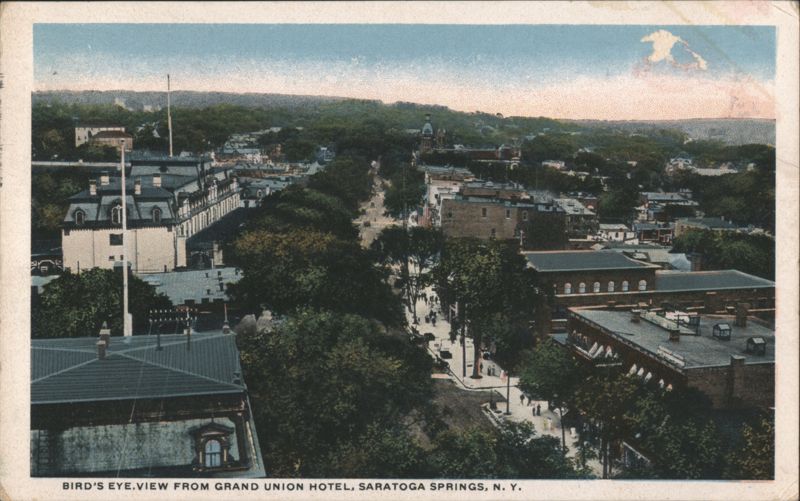 Bird's Eye View from Grand Union Hotel, Saratoga Springs New York
