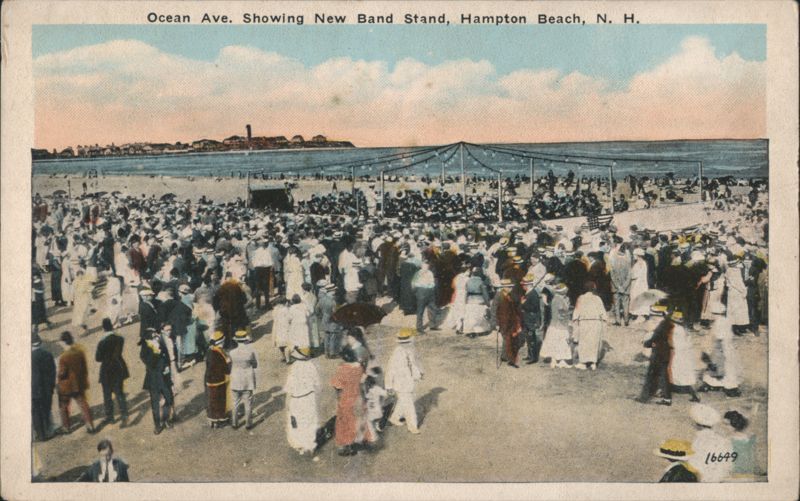 Ocean Ave. Showing New Band Stand, Hampton Beach, NH New Hampshire