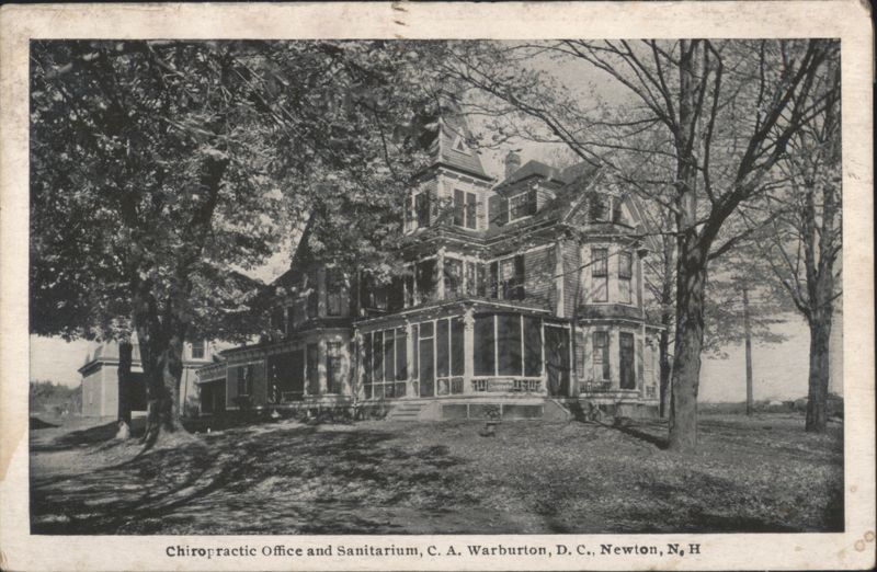 Chiropractic Office & Sanitarium, C. A. Warburton, Newton NH New Hampshire
