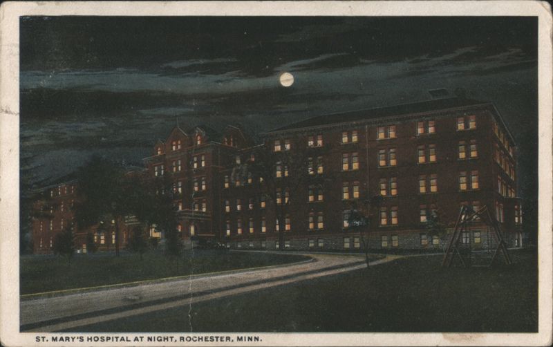 St. Mary's Hospital at Night Rochester Minnesota