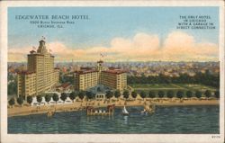 Edgewater Beach Hotel, Lake Michigan View Postcard