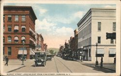 MARKET STREET LOOKING EAST FROM PINE STREET, CORNING, N. Y. Postcard