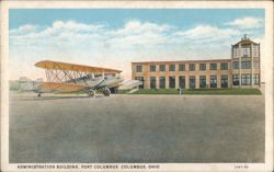 Administration Building, Port Columbus, Airplane Postcard