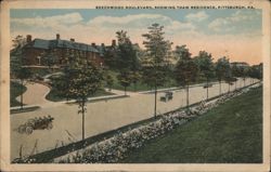 Beechwood Boulevard, Thaw Residence, Pittsburgh, PA Postcard